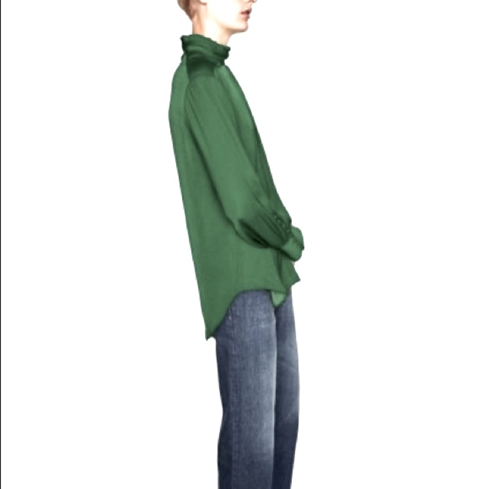 Green Zara Satin Blouse size XS-M